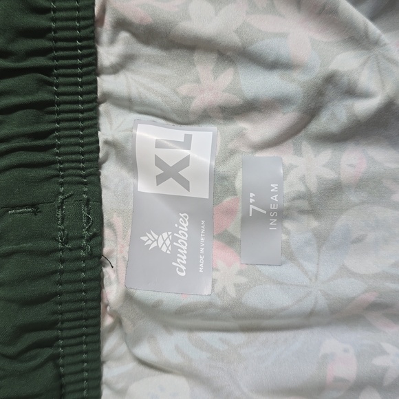 CHUBBIES 7" Dark Green Swim Trunks Boxer Brief Liner Shorts XL - Picture 2 of 5